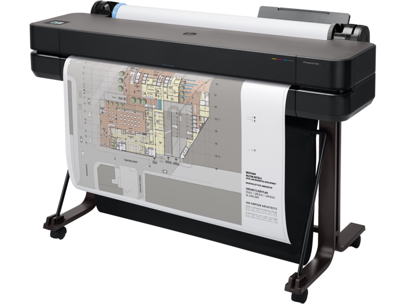 Широкоформатный принтер HP DesignJet T630 (36",4color,2400x1200dpi,1Gb, 30spp(A1),USB/GigEth/Wi-Fi,stand,media bin,rollfeed,sheetfeed,tray50(A3/A4), autocutter,GL/2,RTL, repl. 5ZY61A/5HB11A) HP Inc. арт. 5HB11D#B19