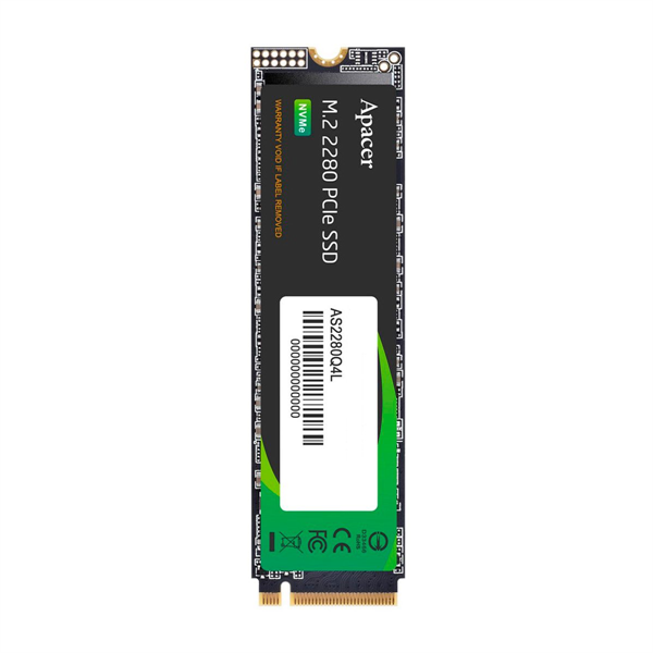 Твердотельный накопитель Apacer SSD AS2280Q4L 256Gb M.2 2280 PCIe Gen4x4, R3600/W3000 Mb/s, 3D NAND, MTBF 1.5M, NVMe 1.4, 170TBW, Retail, 3 years (AP256GAS2280Q4L-1)
