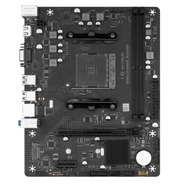 MAXSUN MS-Challenger B450M, AM4, B450, 2*DDR4, 4*SATA 3.0, M.2, USB 3.2, USB 2.0, 1*PCIE 16, 1*PCIE 1, HDMI+VGA, mATX
