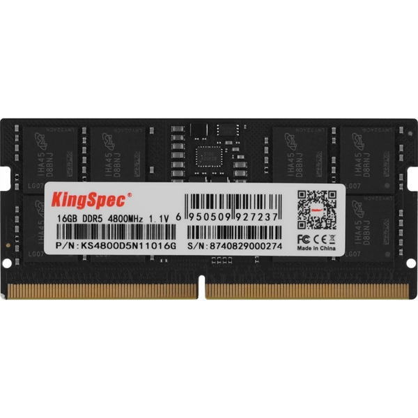 Оперативная память Kingspec DDR5 SO-DIMM 16GB 4800MHz CL40 1x16GB 1.1V 288-pin
