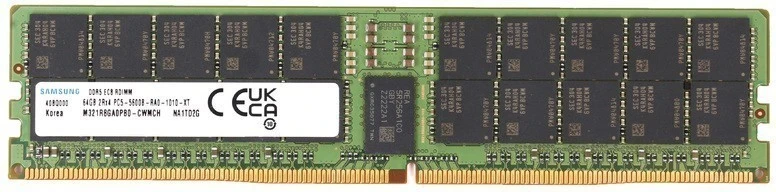 Samsung DDR5  64GB RDIMM 5600 Mbps (2Rx4) ECC Reg 1.1V (M321R8GA0EB0-CWM) 1 year, OEM, New Original