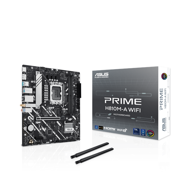 ASUS PRIME H810M-A WIFI, LGA1851, H810, 2*DDR5, 4*SATA, 2*M.2, 2*USB 3.2, 4*USB 2.0, 1*PCIx16, 1*PCIx1, HDMI+DP, mATX; 90MB1KJ0-M0EAY0