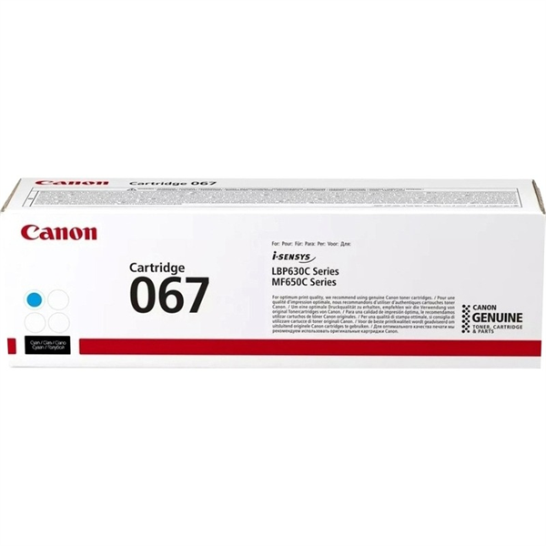 Тонер картридж Canon 067 C Cyan for Canon LBP631/633/MF651/655/657 (1250pgs.) (5101С002 / 5101С003)