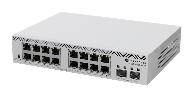 MikroTik CSS318-16G-2S+IN Коммутатор управляемый, 16x 1Gbit, 2x SFP+, настольный