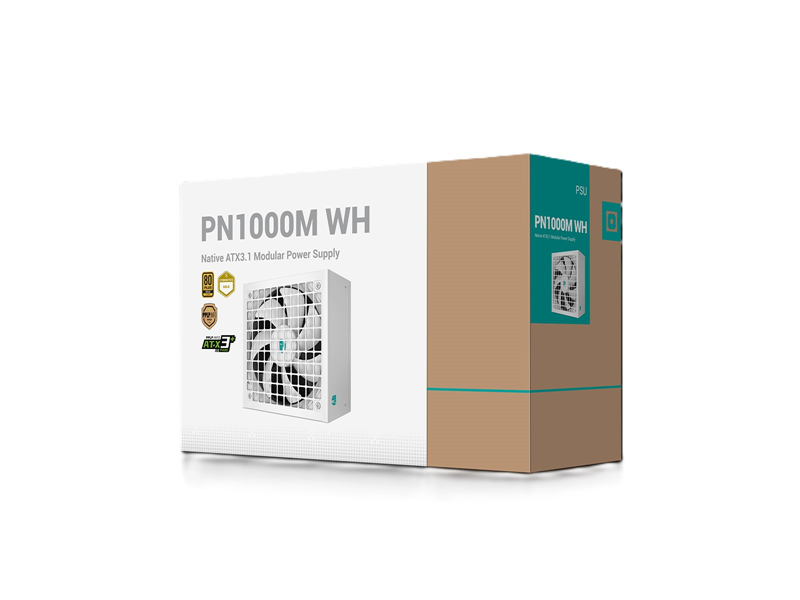 Блок питания Deepcool GAMERSTORM PN1000M WH (ATX 3.1, 1000W, Full Cable Management, PWM 135mm fan, Active PFC, 80+ GOLD, Active PFC + Full Bridge SRC LLC + DC/DC ,Gen5 PCIe) RET