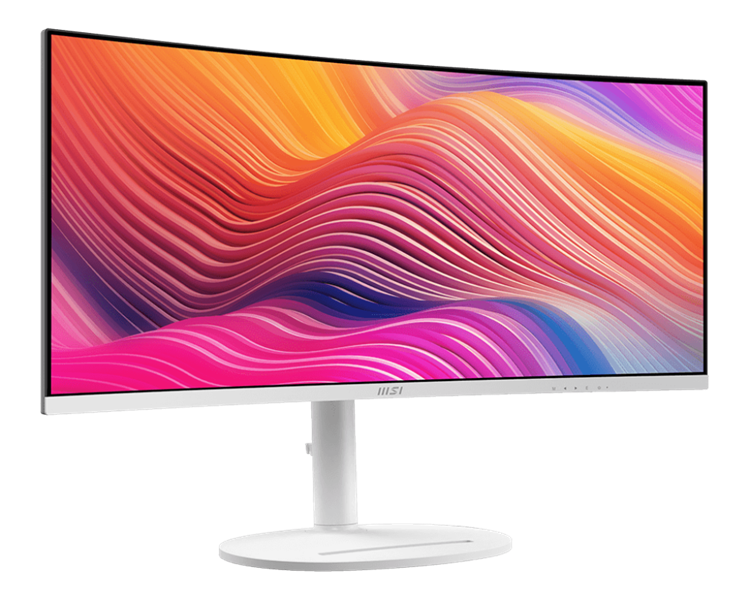 MSI Modern MD342CQPW 34" 21:9 UWQHD(3440x1440) VA Curve 1500R,1ms(MPRT),3000:1,100M:1,300nit,2*HDMI,1*DP,2xUSB Type-A,USB Type-B,USB Type-C,Speaker,Tilt,Swivel,Height,120Hz,White(white cable),1y w-ty арт. 9S6-3PC59H-036