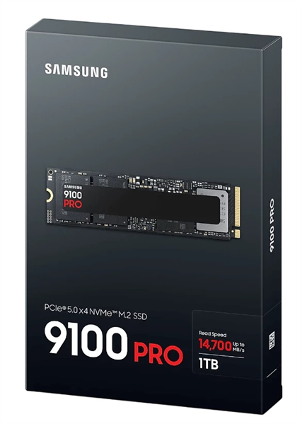 SSD M.2 (PCI-E NVMe 2.0 Gen 5.0 x4) 1Tb Samsung 9100 PRO (R14800/W13400MB/s) 1year арт. MZ-VAP1T0BW