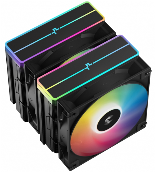 DEEPCOOL AG620 BK ARGB V2 LGA20XX/1700/1200/115X/AM5/AM4 (9шт/кор, TDP 260W, PWM, ARGB DUAL Fan 120mm, 6 тепл. трубок, черный) RET (R-AG620-BKAMMN-GJD)