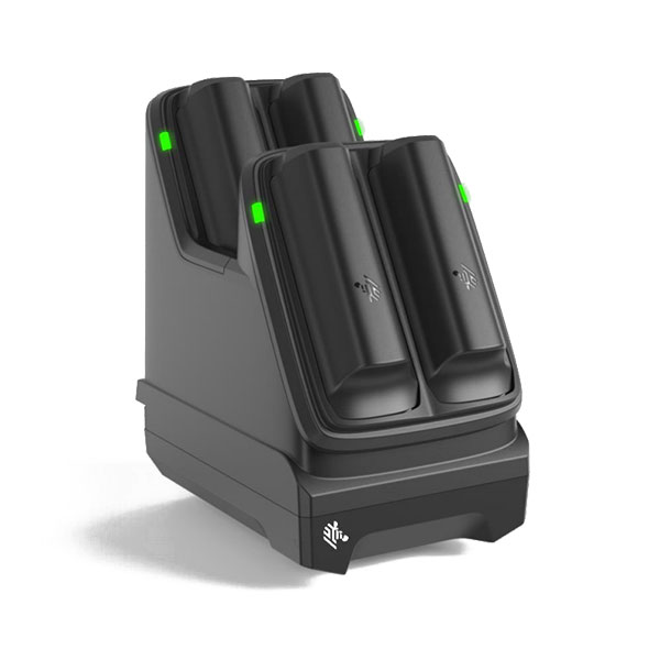 Zebra ASSY: MC22/27 4-Slot Battery Charger, Charges Four Spare Batteries (Supp both Std and Ext Bat). Requires: PWR-BGA12V50W0WW & DC cord CBL-DC-388A1-01 арт. SAC-MC2X-4SCHG-01