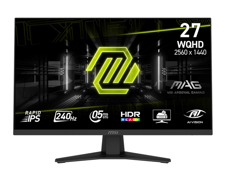 MSI MAG 274QF X24 27" 16:9 WQHD(2560x1440) Rapid IPS Flat, 0,5ms, 1000:1, 100M:1, 250nits, 2xHDMI 2.0b, DP 1.4a, Tilt, VESA,240Hz,Black,1y w-ty арт. 9S6-3CE41H-052