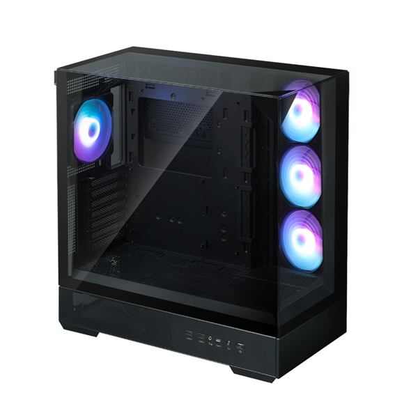 ZALMAN P40 Prism Plus, ATX, BLACK, WINDOW, 3xCombo (3.5'' or 2.5"), 1xUSB TYPE-C, 2xUSB3.0, SIDE 3x120mm ARGB, REAR 1x120mm ARGB арт. P40 Prism Plus Black