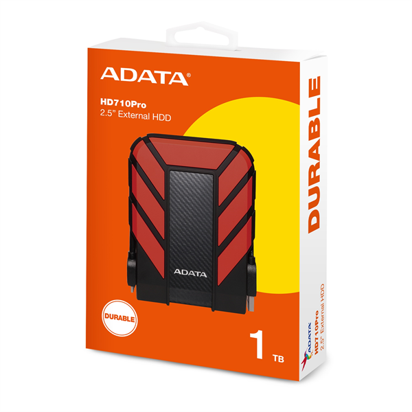External HDD ADATA 1TB USB 3.2 Gen 1 COLOR BOX red арт. AHD710P-1TU31-CRD