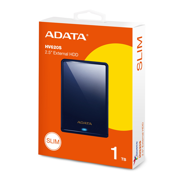 External HDD ADATA 1TB USB 3.2 Gen 1 (USB 5Gbps) COLOR BOX blue арт. AHV620S-1TU31-CBL