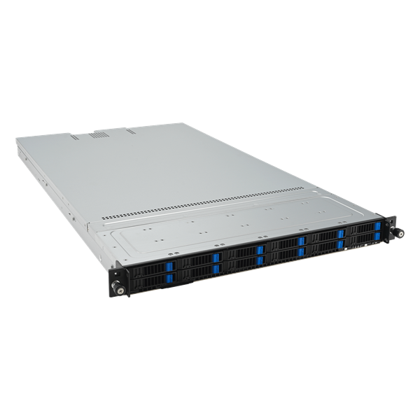 Серверная платформа ASUS RS501A-E12-RS12U: 1U, 1x AMD EPYC 9004/9005 SP5, 24x DDR5 RDIMM, 12x 2.5 NVMe, 2x M.2, 3x PCIe 5.0 + OCP 3.0, up to 2x single-slot GPU, 2x 1600W PSU