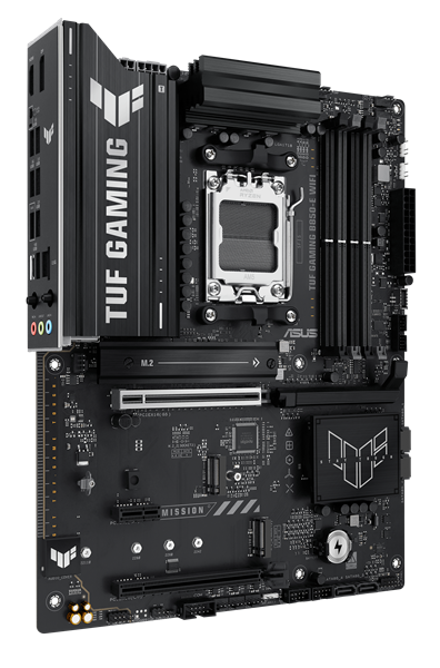 Материнская плата ASUS TUF GAMING B850M-E WIFI, AM5, B850, 4*DDR5, 4*SATA, 3*M.2, 4*USB 3.2, 3*USB 2.0, Type-C, 3*PCIx16, 1*PCIx1, DP+HDMI, mATX; 90MB1LS0-M0EAY0