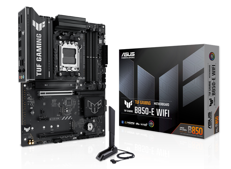 Материнская плата ASUS TUF GAMING B850M-E WIFI, AM5, B850, 4*DDR5, 4*SATA, 3*M.2, 4*USB 3.2, 3*USB 2.0, Type-C, 3*PCIx16, 1*PCIx1, DP+HDMI, mATX; 90MB1LS0-M0EAY0