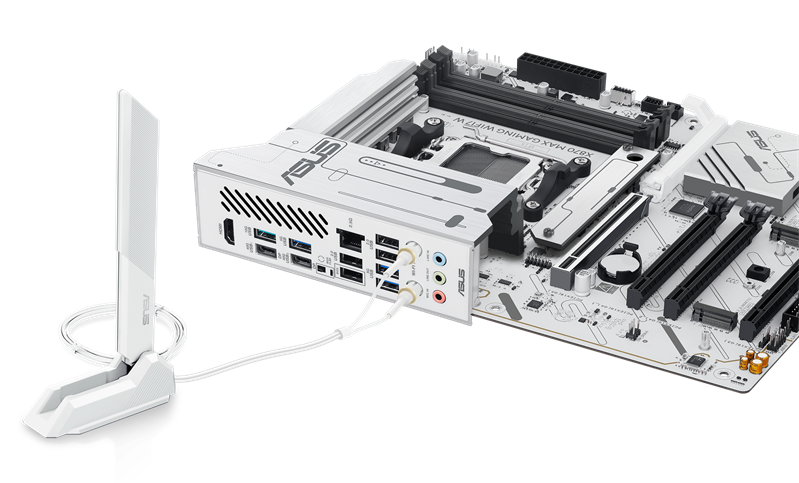 ASUS X870 MAX GAMING WIFI7 W, AM5, X870, 4*DDR5,  4*SATA, 3*M.2, 4*USB 3.2, 4*USB 2.0, 2*Type-C, 5*PCIx16, HDMI, ATX; 90MB1LZ0-M0EAY0