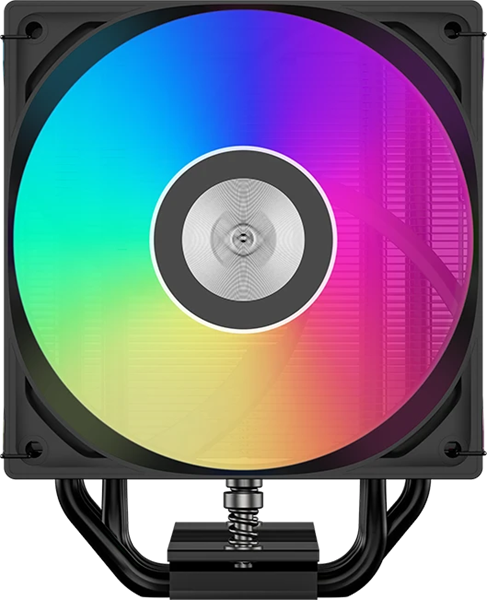 Кулер для процессора PCCooler RT500 Digital ARGB BK, 120mm FAN, 5 HEAT PIPES, 4-PIN PWM, 500-2200 RPM, 34.9 DBA, HYDRO BEARING, LED temp., LGA 1851/1700/1200/115X, AMD AM5/AM4