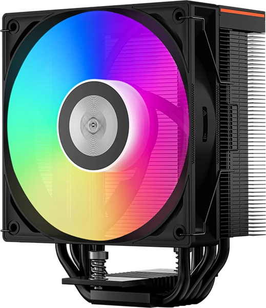 Кулер для процессора PCCooler RT500 Digital ARGB BK, 120mm FAN, 5 HEAT PIPES, 4-PIN PWM, 500-2200 RPM, 34.9 DBA, HYDRO BEARING, LED temp., LGA 1851/1700/1200/115X, AMD AM5/AM4