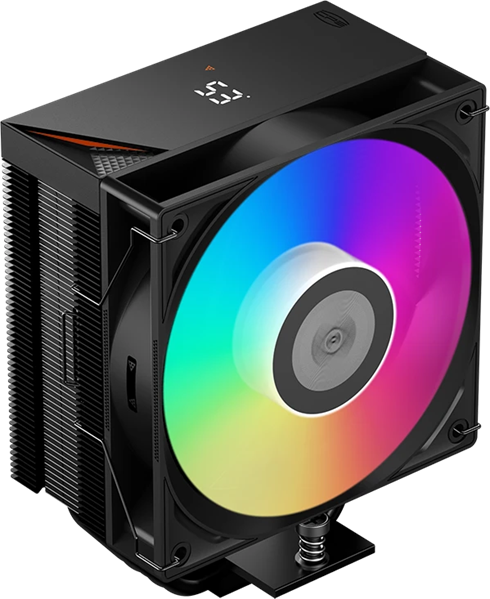 Кулер для процессора PCCooler RT500 Digital ARGB BK, 120mm FAN, 5 HEAT PIPES, 4-PIN PWM, 500-2200 RPM, 34.9 DBA, HYDRO BEARING, LED temp., LGA 1851/1700/1200/115X, AMD AM5/AM4