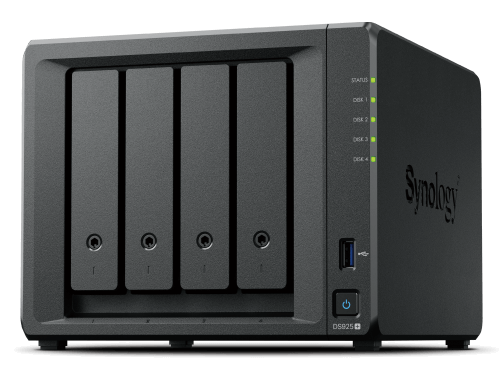 Synology DS925+ Сетевое хранилище NAS AMD Ryzen V1500B 2.2 GHz 4 GB DDR4 ECC SODIMM /3.5" SATA HDD / SSD SATA 2,5 дюйма / M.2 2280 NVMe SSD / Hot Swap / вилка UK/HK 3-pin