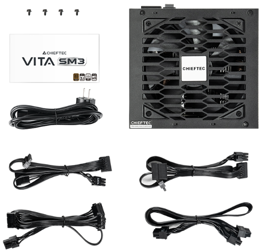 Chieftec Vita SM3 BPX-750-C (ATX 3.1, 750W, 80 PLUS BRONZE, Active PFC, 120mm fan, Semi-modular Cable Management) Retail