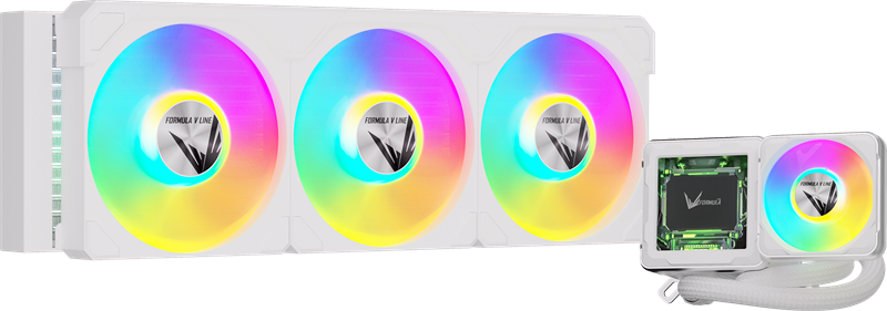 Formula V Line Cryo Wing Digi 360 WH, 360mm, LCD 2.73", 3x120mm, ARGB fans, LGA115X/1200/1700/1851/1366/2011/2066, AM3/AM4/AM5/Ryzen3/Ryzen5/Ryzen7/Threadripper/RT4