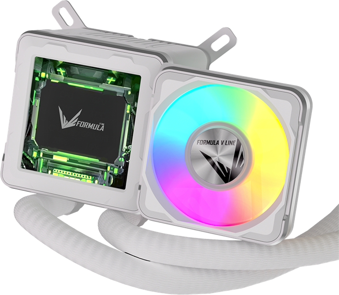 Formula V Line Cryo Wing Digi 360 WH, 360mm, LCD 2.73", 3x120mm, ARGB fans, LGA115X/1200/1700/1851/1366/2011/2066, AM3/AM4/AM5/Ryzen3/Ryzen5/Ryzen7/Threadripper/RT4