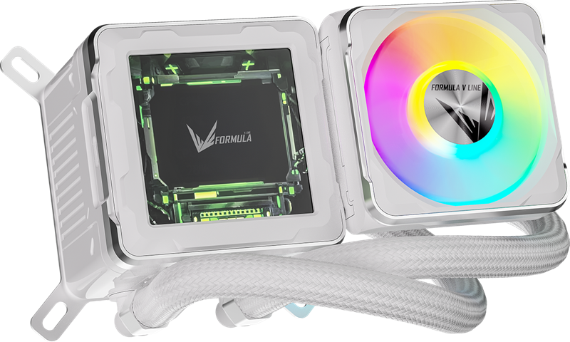 Formula V Line Cryo Wing Digi 360 WH, 360mm, LCD 2.73", 3x120mm, ARGB fans, LGA115X/1200/1700/1851/1366/2011/2066, AM3/AM4/AM5/Ryzen3/Ryzen5/Ryzen7/Threadripper/RT4