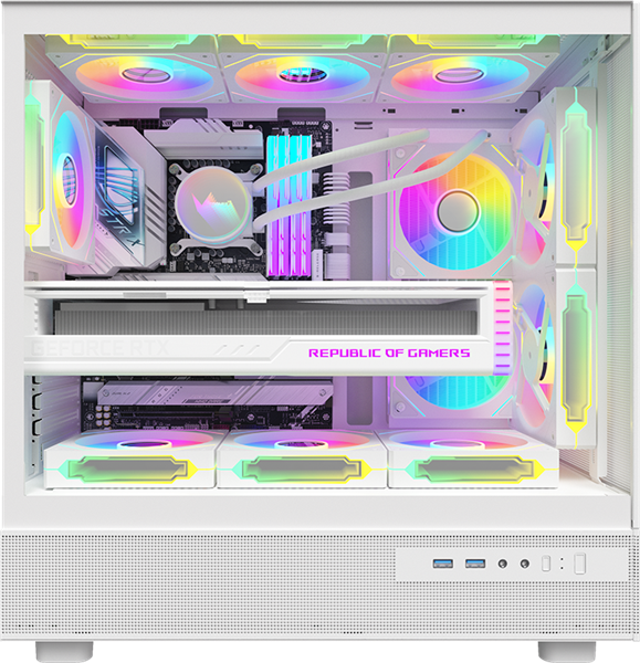 корпус Formula V Line Crystal Z8 White, ATX, Left side Tempered Glass, Dual Front Panel with Tempered Glass & Mesh, TYPE-C*1, USB3.0*2