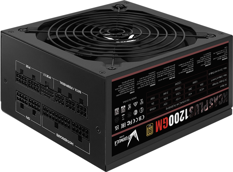 Formula V Line KCAS PLUS 1200GM, 1200W, ATX3.1/PCIe5.1, APFC, 80+ Gold, 14cm Fan, Full Modular
