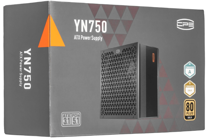 PCCooler YN750, 750W, ATX3.1/PCIe5.1, APFC, 80+ Gold, 13.5cm Fan, Modular (P5-YN750-G1F)