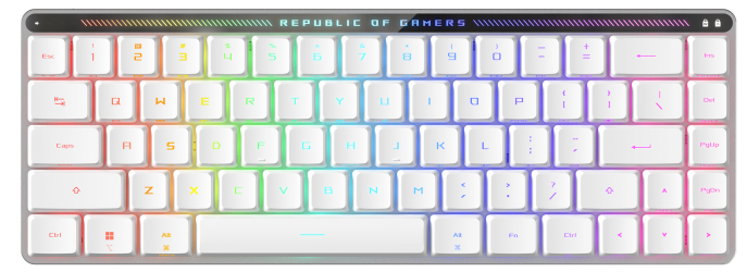 ASUS M603 FALCHION RX LP, 2.4 GHz RF, Bluetooth, 65%, PBT, RGB, White арт. 90MP03EC-BKRA10