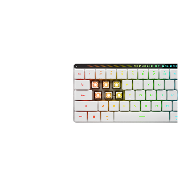 ASUS M603 FALCHION RX LP, 2.4 GHz RF, Bluetooth, 65%, PBT, RGB, White арт. 90MP03EC-BKRA10