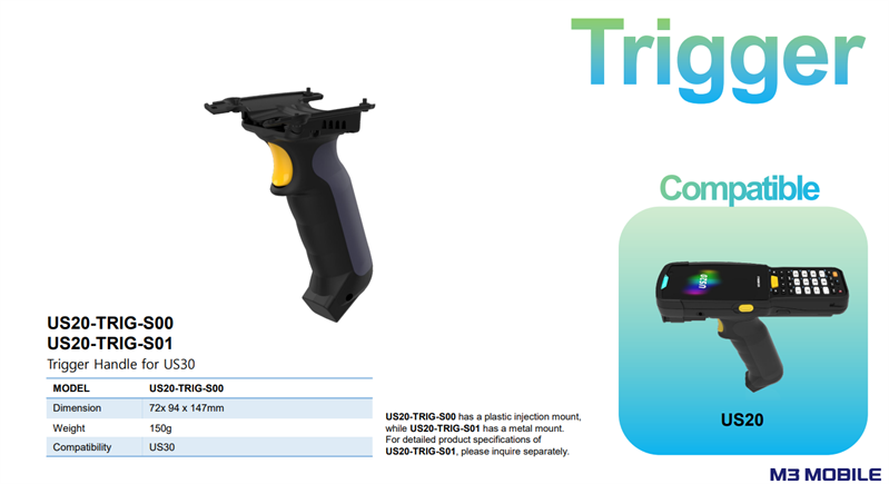 M3 Mobile ASSY: US20/US30 Trigger Handle арт. US20-TRIG-S00