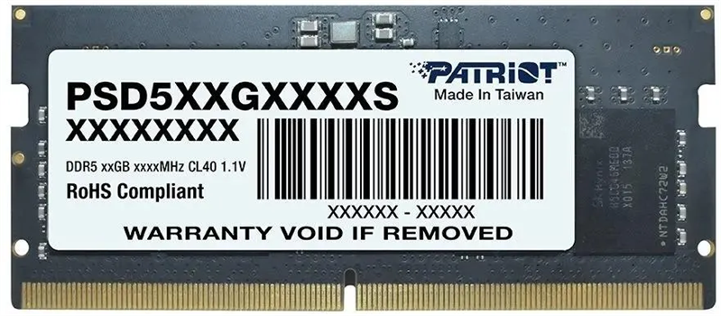 Patriot SL DDR5 32GB 5600MHz SO-DIMM SINGLE 1*32GB CL46 46-46-46-90 1.1V арт. PSD532G56002S