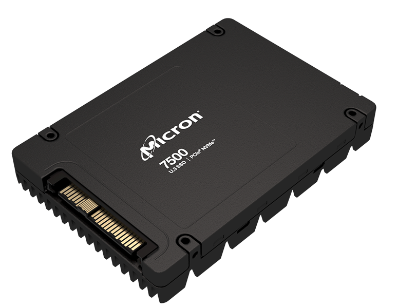 Micron 7500 PRO 3.84TB NVMe U.3 (15mm) PCIe NVMe Gen4 1x4 (v2.0b) R6800/W5300MB/s 3D TLC MTTF 2М 1100K/180K IOPS 7008TBW SSD Enterprise Solid State Drive, 1 year, OEM арт. MTFDKCC3T8TGP-1BK1JABYY