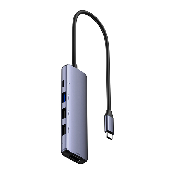 USB-концентратор Netac Hub WF13, Type-C to USB3.0+USB2.02+100W PD+HDMI (repl. NT08WF13-30GR)