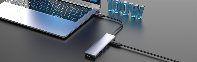 USB-концентратор Netac Hub WF13, Type-C to USB3.0+USB2.02+100W PD+HDMI (repl. NT08WF13-30GR)