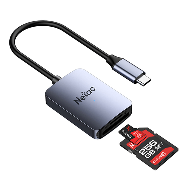 Кардридер Netac Flash card reader WK12, USB3.0 Type-C to mSD/SD (repl. NT09WK12-30GR) арт. WK12GYCN
