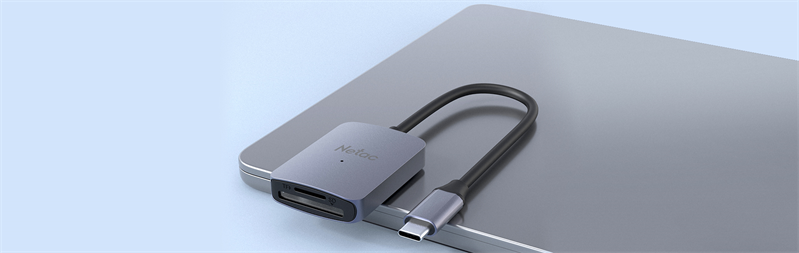 Кардридер Netac Flash card reader WK12, USB3.0 Type-C to mSD/SD (repl. NT09WK12-30GR) арт. WK12GYCN