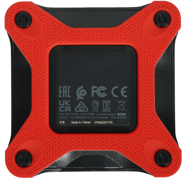 External SSD ADATA 2TB USB 3.2 Gen 2 (USB 10Gbps) R550/W480MB/s 3D NAND COLOR BOX red арт. SD620-2TCRD