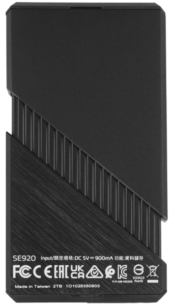 External SSD ADATA 2TB USB 4.0 (USB 40Gbps) R3800/W3700MB/s 3D NAND COLOR BOX black арт. SE920-2TCBK