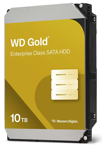 Western Digital GOLD HDD SATA 10TB, 7200rpm, 512MB buffer, 512e, WD103KRYZ, 1 year