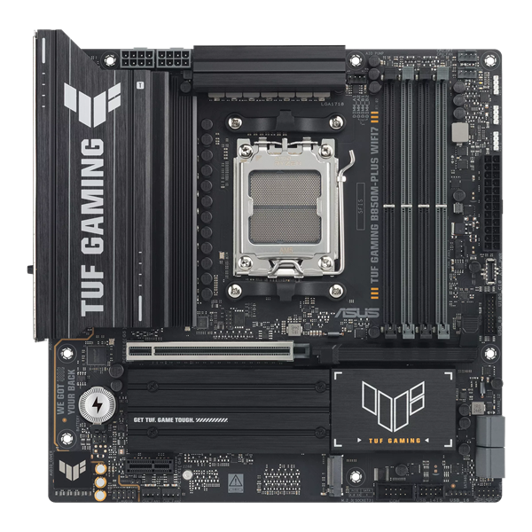 ASUS TUF GAMING B850M-PLUS WIFI7 WI, AM5, B850, 4*DDR5, 4*SATA, 3*M.2, 7*USB 3.2, 4*USB 2.0, Type-C, 1*PCIx16, 1*PCIx1, DP+HDMI, mATX; 90MB1MU0-M0EAY0