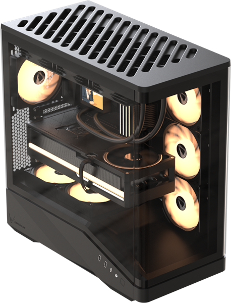 Formula V Line Crystal U9 PA Black, ATX, TYPE-C*1, USB3.0*2, Curved Glass, SIDE 3x PERFORMANCE ARGB, REAR 1x PERFORMANCE ARGB