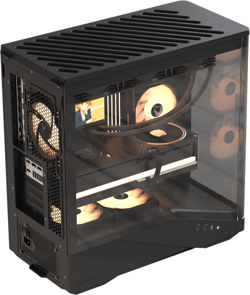 Formula V Line Crystal U9 PA Black, ATX, TYPE-C*1, USB3.0*2, Curved Glass, SIDE 3x PERFORMANCE ARGB, REAR 1x PERFORMANCE ARGB