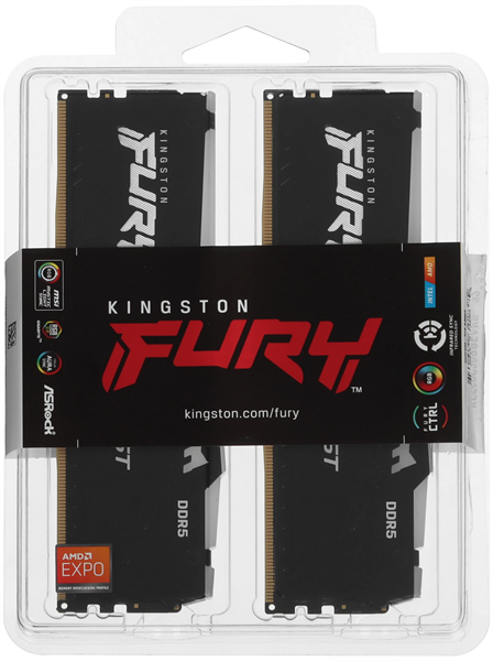 Kingston 32GB 6000MT/s DDR5 CL30 DIMM (Kit 2*16Gb) FURY Beast RGB EXPO арт. KF560C30BBEAK2-32