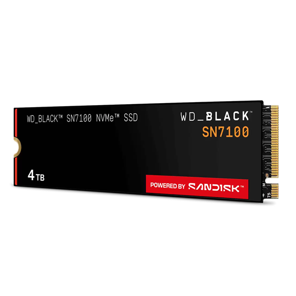 Твердотельный накопитель Western Digital Black SSD SN7100 M2.2280 PCIe 4.0 4Tb, 7000MBs/6700MBs, TBW 2400, WDS400T4X0E, 1 year