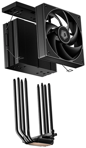 ID-COOLING FROZN A410 TD LGA1851/1700/1200/115X/AM5/AM4 (10шт/кор, TDP 220W, PWM, 4 тепл.трубки прямого контакта, FAN 120mm, черный) RET